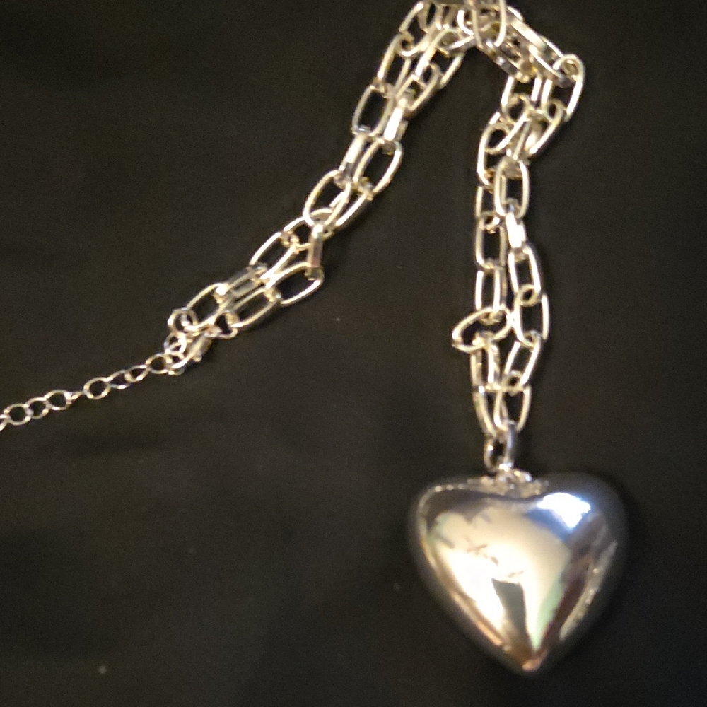 Silver Heart Pendant Necklace